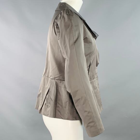 MARNI Size 2 Grey Polyester Techno Peplum Hidden Placket Jacket Blazer - Picture 2 of 5